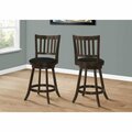 Powerplay 39 in. Swivel Counter Height Barstool, Espresso - 2 Pieces PO1820548